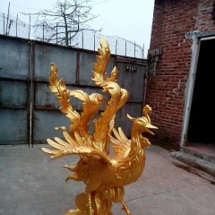 鳳凰銅雕，古代神獸銅雕