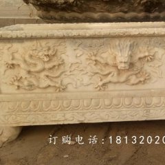 方形石水盆，大理石水盆雕塑