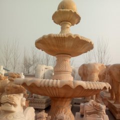 風(fēng)水球噴泉，晚霞紅噴泉石雕