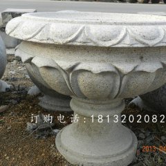 大理石花盆雕塑，公園花盆石雕