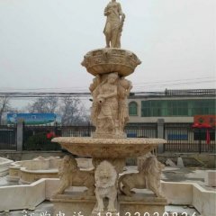 黃銹石噴泉雕塑，組合噴泉石雕