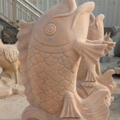 石雕魚，噴泉魚，公園石雕魚