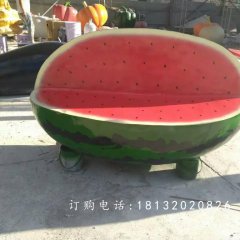 西瓜雕塑，玻璃鋼仿真水果雕塑