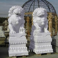 漢白玉獅子石雕，門口獅子雕塑