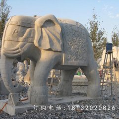 石雕大象，大理石動物雕塑