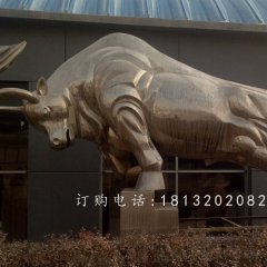 不銹鋼拓荒牛雕塑，不銹鋼動(dòng)物雕塑