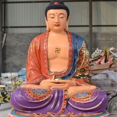 玻璃鋼如來雕塑，彩繪如來雕像