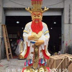 玻璃鋼龍王雕塑，貼金彩繪雕塑