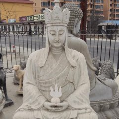 地藏菩薩石雕，大理石坐式佛像雕塑