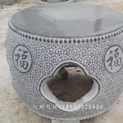 仿古石桌石凳，鼓式桌凳石雕