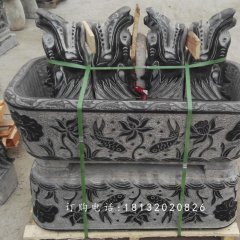 水盆石雕，仿古魚缸雕塑
