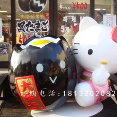 玻璃鋼kitty貓雕塑，卡通玻璃鋼雕塑