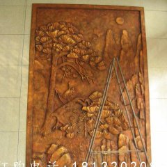 銅浮雕，松鶴延年銅浮雕