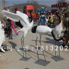 玻璃鋼仙鶴雕塑，玻璃鋼動物雕塑