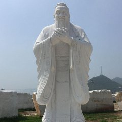 大型立式孔子石雕，校園人物石雕