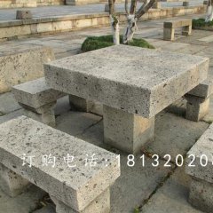 方桌石雕，長(zhǎng)凳石雕，公園石桌凳