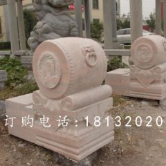 石雕門鼓，晚霞紅門鼓石雕