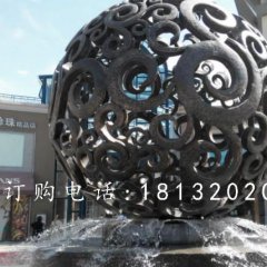 花紋球銅雕，廣場景觀球