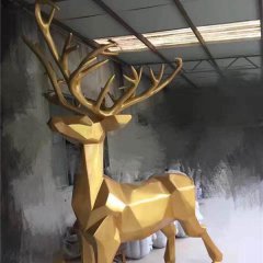 玻璃鋼馴鹿雕塑，玻璃鋼動物雕塑