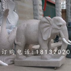 大理石小象，公園大象石雕