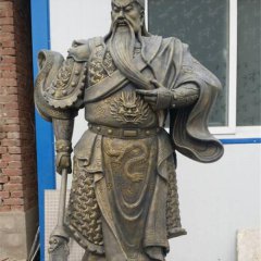 持刀關(guān)公銅雕，寺廟銅關(guān)公