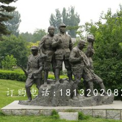 抗戰(zhàn)士兵銅雕，公園紀(jì)念銅雕
