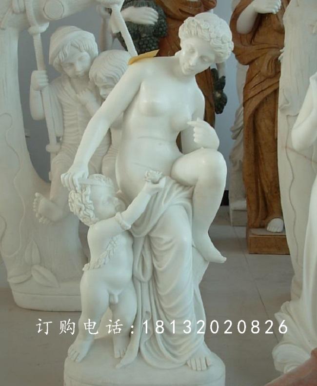 西方母子石雕,漢白玉人物雕塑