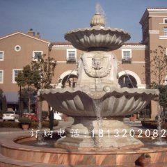 別墅噴泉雕塑，兩層石雕噴泉