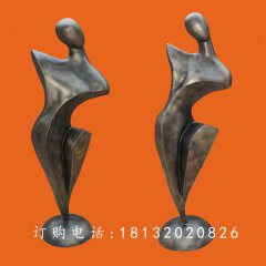抽象女人雕塑，玻璃鋼仿銅雕塑