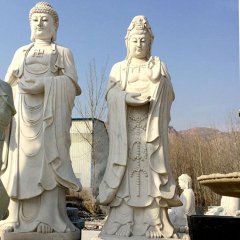 立式佛像石雕，大理石佛像