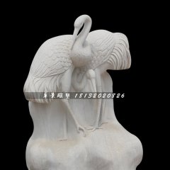 丹頂鶴石雕，公園漢白玉丹頂鶴雕塑