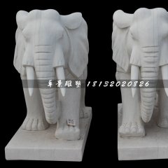 大象石雕，漢白玉大象，動物石雕