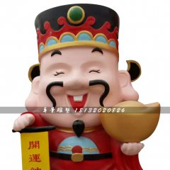 玻璃鋼財神爺，玻璃鋼卡通人物雕塑
