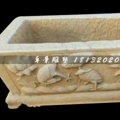 石雕水盆，方形水槽石雕