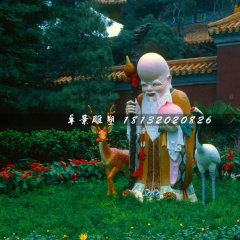 老壽星雕塑，玻璃鋼彩繪神仙雕塑