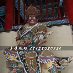 四大天王雕塑，玻璃鋼彩繪四大天王