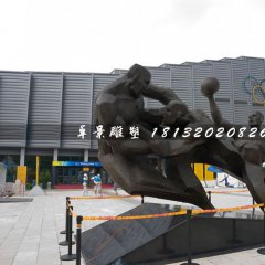 打籃球銅雕，廣場(chǎng)運(yùn)動(dòng)雕塑