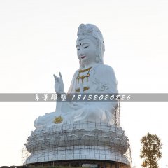 玻璃鋼坐式觀音雕塑，大型觀音雕塑