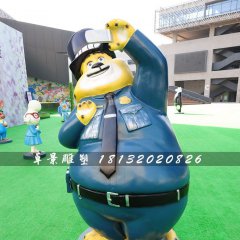本杰明警官雕塑，玻璃鋼瘋狂動物城雕塑