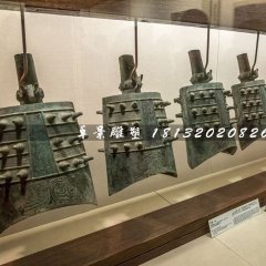 編鐘銅雕，古代樂器銅雕
