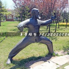老頭練太極銅雕，公園人物銅雕