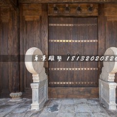 門(mén)鼓石雕，大理石門(mén)墩雕塑