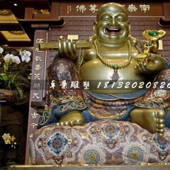 彌勒佛銅雕，寺廟坐式銅佛像