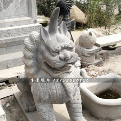 獨角獸石雕，青石神獸