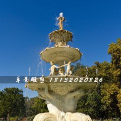 噴泉石雕，公園人物石噴泉