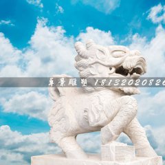 石雕麒麟，大理石麒麟雕塑