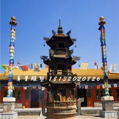 寺廟銅香爐，三足香爐銅雕
