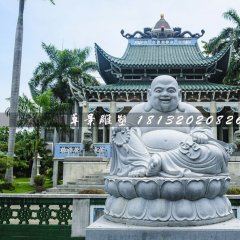 坐式彌勒佛雕塑，大理石佛像雕塑