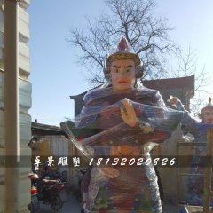 彩繪韋陀雕塑，玻璃鋼神仙雕塑