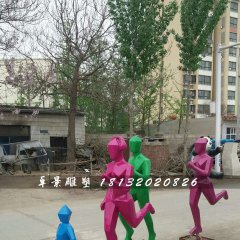 跑步雕塑，公園玻璃鋼抽象人物